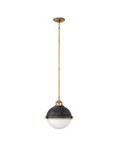 Fletcher 2 Light Pendant - Aged Zinc & Heritage Brass