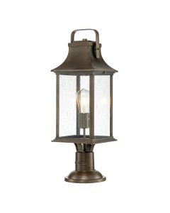 Grant 1 Light Large Pedestal Lantern - Burnished Bronze