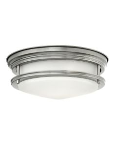 Hadrian 2 Light Flush - Opal Glass - Antique Nickel