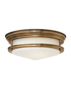 Hadrian 2 Light Flush - Opal Glass - Brushed Bronze