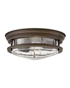 Hadrian 2 Light Flush - Clear Glass - Oil Rubbed Bronze