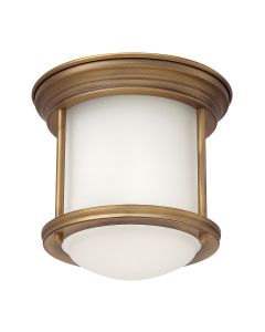 Hadrian 1 Light Flush - Opal Glass - Brushed Bronze