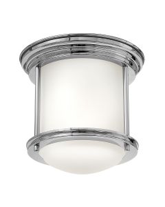 Hadrian 1 Light Flush - Opal Glass - Chrome