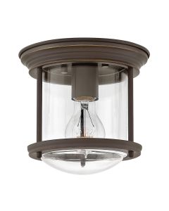 Hadrian 1 Light Flush - Clear Glass - Oil Rubbed Bronze