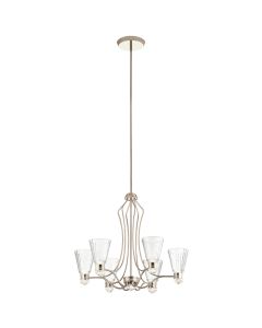 Kayva LED 13 Light 6 Arm Chandelier - Polished Nickel