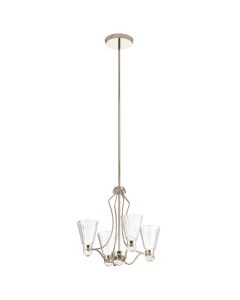 Kayva LED 9 Light 4 Arm Chandelier - Polished Nickel