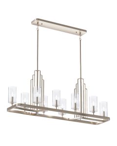 Kimrose 10 Light Linear Chandelier - Polished Nickel