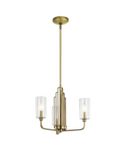 Kimrose 3 Light Chandelier - Brushed Natural Brass