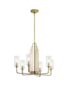 Kimrose 6 Light Chandelier - Brushed Natural Brass