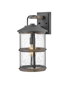 Lakehouse 1 Light Medium Wall Lantern - Aged Zinc with Driftwood Grey