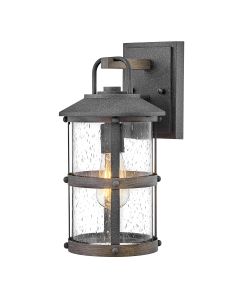 Lakehouse 1 Light Small Wall Lantern - Aged Zinc with Driftwood Grey