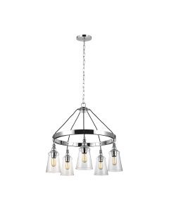 Loras 5 Light Chandelier - Chrome