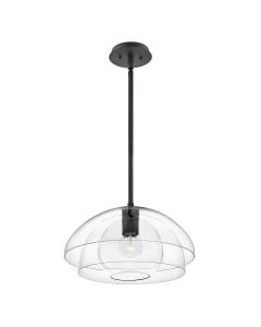 Lotus 1 Light Pendant / Semi-flush - Black