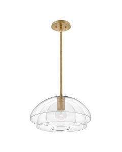 Lotus 1 Light Pendant / Semi-flush - Heritage Brass