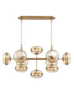 Nottingham 10 Lt Linear Pendant - Antique Brass