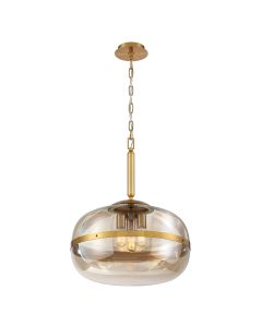 Nottingham 3 Lt Pendant - Antique Brass