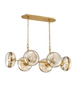 Nottingham 6 Lt Linear Pendant - Antique Brass