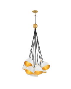 Nula 15 Light Pendant - Shell White & Luxe Gold