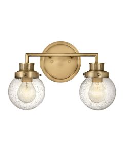 Poppy 2 Light Wall Light - Heritage Brass