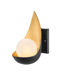 Ren 1 Light Wall Light - Matte Black & Gold