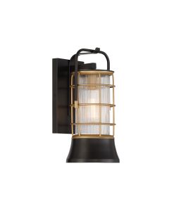 Rivamar 1 Lt Outdoor Wall Light Small - Black and Gold