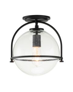 Somerset 1 Light Flush - Black/Clear