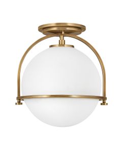 Somerset 1 Light Flush - Heritage Brass