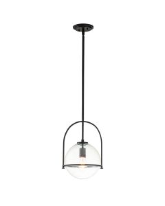 Somerset 1 Light Medium Pendant - Black/Clear