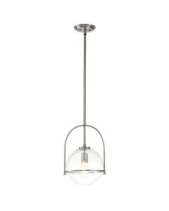 Somerset 1 Light Medium Pendant - Clear/Brushed Nickel