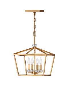 Stinson 4 Light Medium Pendant/ Semi-Flush - Distressed Brass