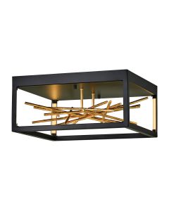 Styx LED Flush - Black & Gilded Gold