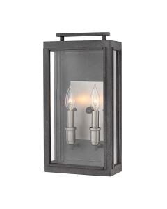 Sutcliffe 2 Light Wall Lantern - Aged Zinc & Antique Nickel