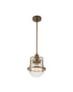 Triocent 1 Light Pendant/ Semi-Flush - Natural Brass