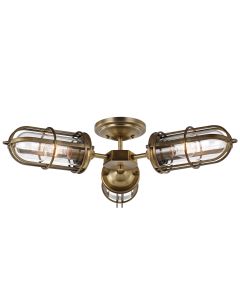 Urban Restoration 3 Light Semi Flush - Dark Antique Brass