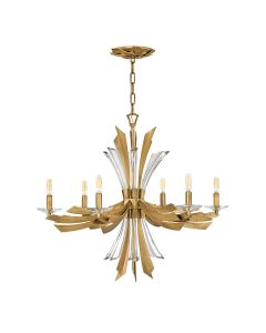 Vida 6 Light Chandelier - Burnished Gold